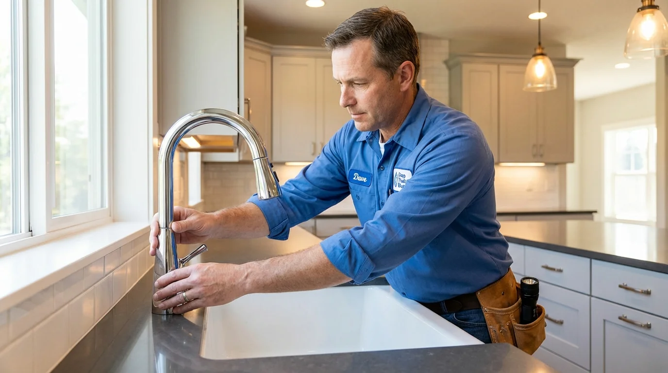 Kitchen faucet installation by Johns Plumbing LLC in Suffolk