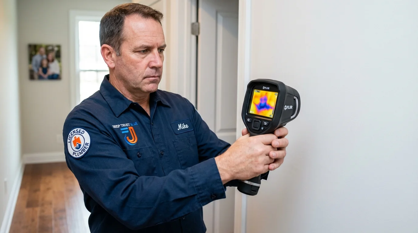 Thermal imaging leak detection by Johns Plumbing LLC in Suffolk